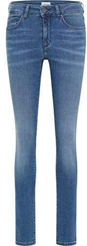 MUSTANG Damen Jeans Shelby Skinny Fit - Blau - Medium Blue Denim W24-W34 Stretch, Größe:28W / 36L, Farbvariante:Medium Blue Denim 5000-502