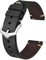 BISONSTRAP Cinturini per Orologi da Uomo, Cinturini in Pelle Cuciti a Mano, Sgancio Rapido, 18mm, Nero con Fibbia Argento