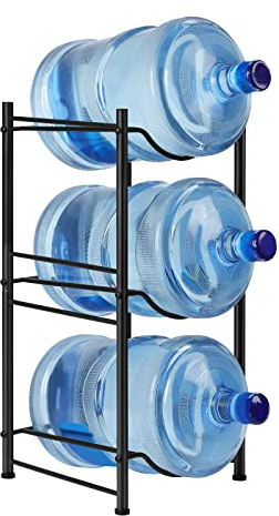 1.5 Liter Wasserflaschen-Krughalter, 3 Ebenen, strapazierfähig, Wasserkühler, Krug, Aufbewahrungsregal, abnehmbares Gallonen-Wasserkrug, Flaschen-Organizer, Regal für Zuhause, platzsparend, Schwarz