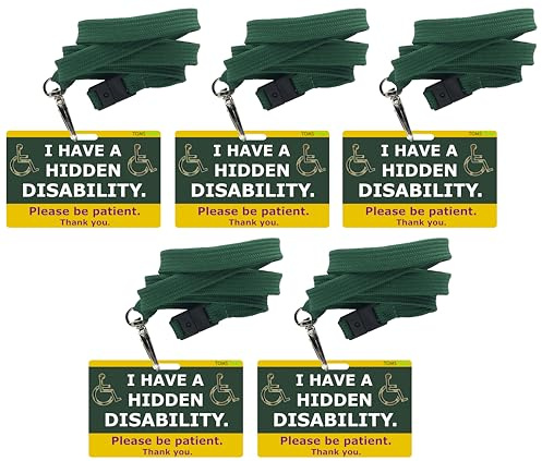 I Have a Hidden Disability Please be Patient. Carte d'accès et de sensibilisation médicale et cordon (5)