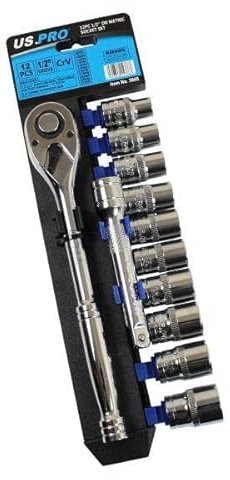 US PRO Tools 12pc 1/2'' DR Metric Socket Wrench Set 10-21mm 3865