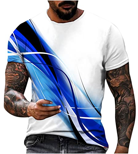 EMATOP T Shirt Herren Sommer Sport Oberteile Casual Rundhals Tunika Tops Vintage Basic Kurzarm Tee Shirts Lustig Neuartiger Druck Sporthemd Schnell Trocknende Sportshirt Regular Fit Laufshirt
