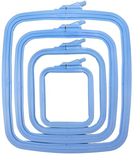 Nurge Quadratische Stickrahmen aus Kunststoff, Kreuzstichrahmen, Stanznadelrahmen (4-teiliges Set)