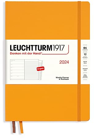 LEUCHTTURM1917 367758 Wochenkalender & Notizbuch Composition (B5) 2024, 12 Monate, Rising Sun, Englisch