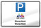 PrintPlanet® Parkschild mit eigenem Text personalisieren - Alu-Dibond 3 mm Weiß - Verschiedene Größen - Parkplatz für Mitarbeiter mit Logo + 2 Textzeilen