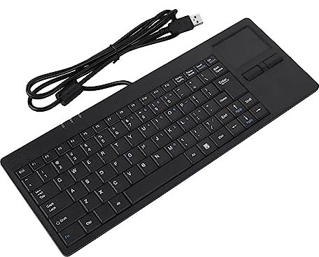 SYH&AQYE Tastiera USB Cablata, Tastiera Mute a 86 Tasti con Cavo da 1,4 M, Touchpad Integrato, Tastiera Touchpad da 12,2 X 4,5 X 0,8 Pollici con Tappetino Antiscivolo per Scrivania Per Notebook