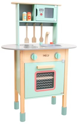 Owl & Fox Wooden Early Years Kitchen Set, Pretend Play for Girls and Boys with Sink, Hobs, Taps & Accessories, FSC Sustainable, Traditional & Stylish, Age 2+, Built dimensions: 57x29.5x83cm (H)