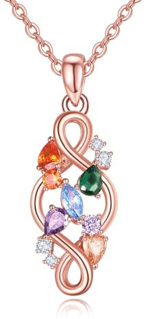 ADMETUS Rose Gold Celtic Jewellery Sterling Silver Irish Celtic Knot Necklace 7 Chakra Pendant Necklace Celtic Knot Gifts for Women