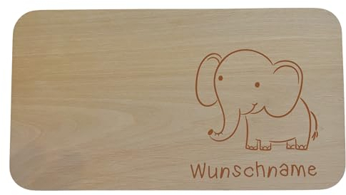 Frühstücksbrettchen Kinder I Brotzeitbrett personalisiert I Elefant