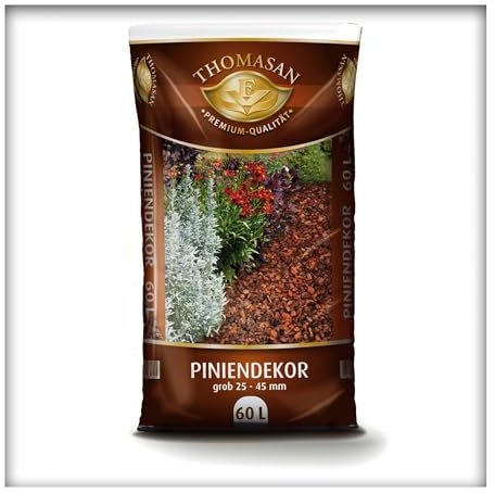 Pinienrinde Rindenmulch Pinienmulch Pinie Mulch Rinde Grob 25-45mm 60L dekorativer Bodenbelag, unterdrückt Unkrautwuchs, naturbelassen