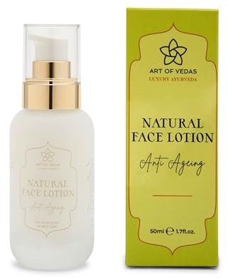 Natürliche Gesichtslotion mit traditionellen Indischen Rosen und Ayurvedischen Ölen - 50g, Intensiv hydratisierend und pflegend, Für strahlende Haut - Premium Art of Vedas Gesichtslotion