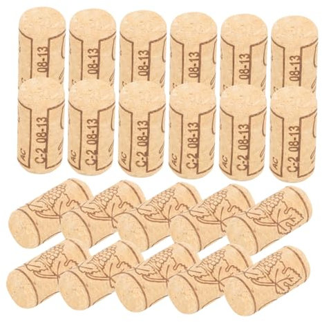 KICHOUSE 50pcs Wooden Wine Stoppers Cork Wine Stopper for Bottle Sealing for Bottle