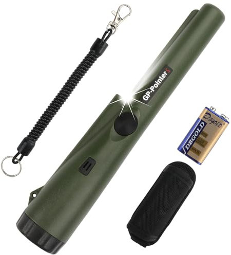 Metalldetektor Pinpointer,360° Scan Tragbar Metalldetektor IP66 Wasserdicht Staubgeschützt Metalldetektor,Pinpointer Metalldetektor mit DREI Alarmmodi für Schatzsuche(9V Batterie)
