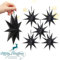 Kapokr 6 Stück Papiersterne Weihnachtsbaum Papierstern Schwarz 30cm Weihnachtsdeko Schwarz Papierstern zum Aufhängen Sterne Falten Papier für Weihnachten Halloween Hochzeiten Geburtstag