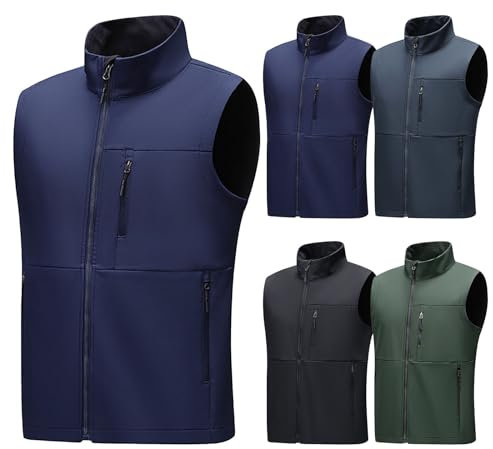 Generisch Softshellwesten Für Herren Steppweste Outdoor Arbeitsweste Winter Laufweste Softshell Weste Stehkragen Ärmellose Jacke Outdoor Westen Softshellweste Jacke Sportwesten Warme Softshelljacke