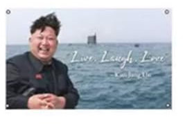 Stormflag KimJongUn-Flagge, Kim Jong Un, Live, Laugh, Love, Flagge, 60 x 90 cm, Wohnheim, Polyester-Pongee, 90 g, mit Ösen und Doppelnaht