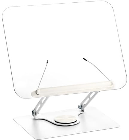 QWORK® Support de lecture porte-livre rotatif et pliable à 360°, réglable en angle et en hauteur, capacité de charge d'environ 5 kg