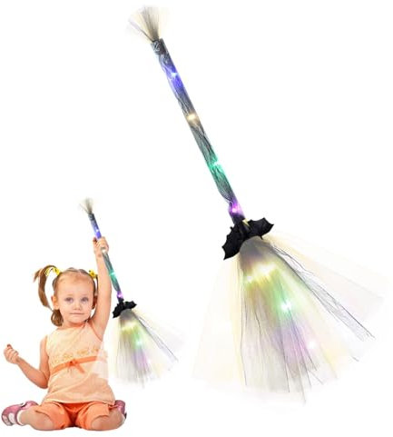 1/3pc Halloween Witch Broom - 65cm Witch Flying Brooms | Witch Broom-stick Cosplay Props | Fancy Dress Up Halloween Cosplay For Boys Girls | Wizard Broom Toy Flying Witch Broom-stick