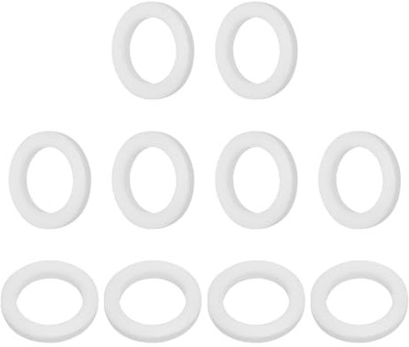 PATIKIL 10 Stück PTFE Flachdichtungen 12x18x2mm Dichtungsabstandshalter Flanschdichtung für Maschinenrohre Ventile Öl- und Gasindustrien, Weiß (12x18x2mm)