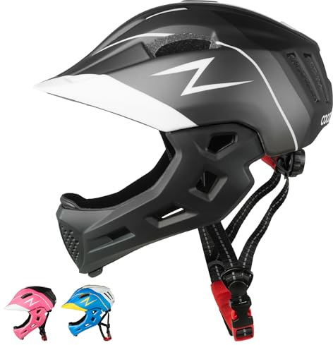 Coozi Bike Helmet Kids 5-15 | Girls & Boys BMX Full-Face Convertible Fit
