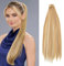 JJstar 70cm Langer Glatter Pferdeschwanz Zopf Haarteil, Synthetische Haarverlängerung für Damen und Mädchen