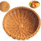 Cesta de pan de mimbre, canasta de mimbre pequeña de 8.7x3.2 pulgadas redondas, porción de pan decorativo, plástico tejido para comida de dulces de frutas