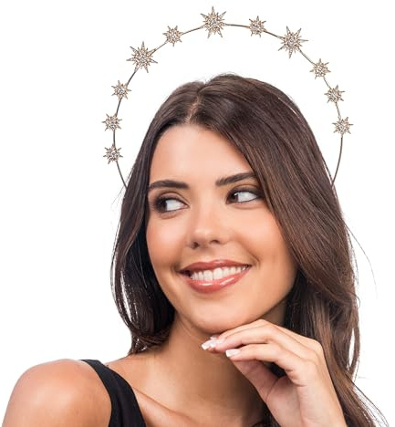 Chaks - Stern Haarreif Damen, Silber und Goldener Haarschmuck | Glänzendes Accessoire für Festival, Junggesellinnenabschied und Karneval, Haarreif mit Sternen Design