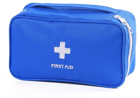 KRFWGUU 1Stk Notfalltasche Leer Klein Erste Hilfe Tasche-Medikamententasche Wasserdicht Verbandskasten,Tragbar Leer Erste-Hilfe-Koffer,Ideal Für Familie,Camping Und,Outdoor(Blau)