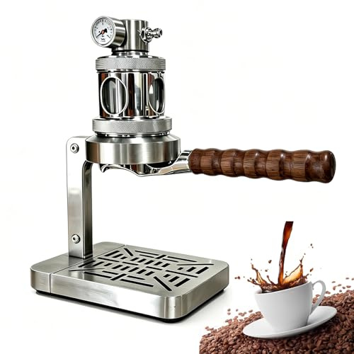 Generisch 1–16 Bar Pneumatische Manuelle Espressomaschine, Tragbare Espressomaschine Mit Variablem Druck, Professionelle Kaffeemaschinen For Zuhause, Edelstahl, For Zuhause, Büro