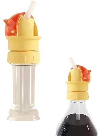 Kbnuetyg Water Bottle Top Caps | Replacement Spout with Straw 2 in 1 Leakproof | Bottle Cap Adapter | for Camping Picnic Travel Kindergarten School Kids and Girls