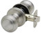 Copper Creek Door Knobs – Round Colonial Passage Handle, Interior Door Knob for Hallway, Closet, Bedroom, Bathroom, Perfect for Home Improvement Fits All Standard, Satin Stainless Steel, 1 Pack