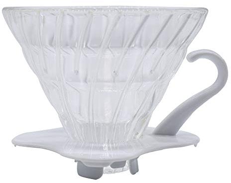 Hario VDG-02W 1-Piece Glass Coffee Dripper, White