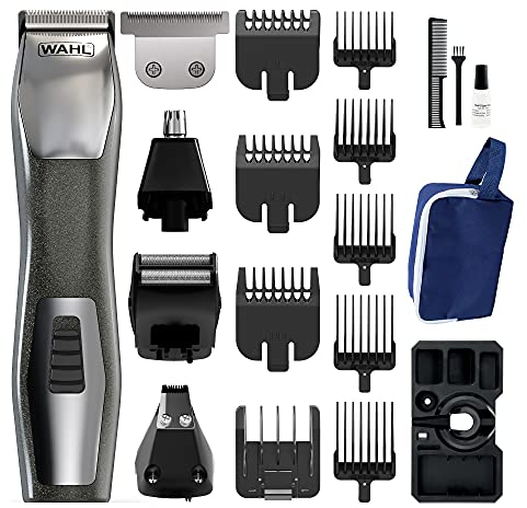 Wahl Chromium 11-in-1 Multigroomer, Beard Trimmer for Men, Nose Hair Trimmer, Stubble Trimmer, Body Trimmers for Men, Male Grooming Set, Rechargeable Trimmer