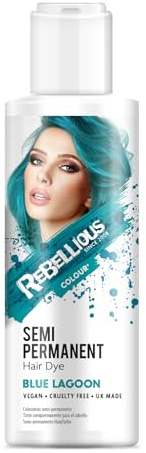 Rebellious Colours Vegan Semi Permanent Hair Dye Colour 100ml (Blue Lagoon)