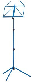 K&M 100/1 Notenpult Blau – Ausziehbarer Notenständer 62,5 - 124 cm - klappbare Notenablage, faltbares Metall-Stativ