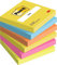 Post-it Notes Energetic Collection, Packung mit 6 Blöcken, 100 Blatt pro Block,76 mm x 76 mm, Farben: Gelb, Blau, Orange, Pink, Grün - Selbstklebende Notizzettel für Notizen und Erinnerungen