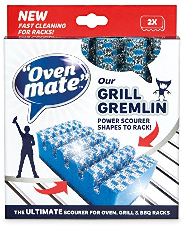 Oven Mate Grill Gremlin Cleaning Scrubbing Sponge Scourer with Grooves x 2