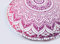 Popular Handicrafts Bodenkissen – Hippie-Mandala-Kissen groß mit Pompons weichen Partikeln – Pouf-Bezug rund böhmische Yoga-Dekoration, 81,3 cm, Rosa / Lila