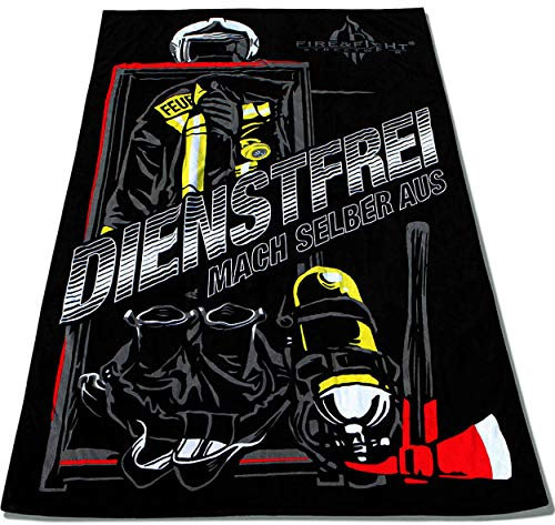 FIRE & FIGHT Streetwear Dienstfrei Feuerwehr als kuscheliges Oversize XL Frottee Saunatuch und Badetuch