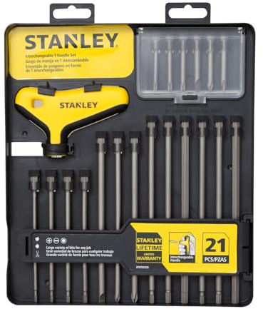 STANLEY 12 pcs Long Bit Set with Interchangeable T-Handle STHT81218