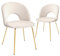 CangLong 2 Schminktischstühle, moderner gepolsterter Sessel für Küche, Esszimmer und Wohnzimmer, Samtstühle mit goldfarbenen Metallbeinen, Beige