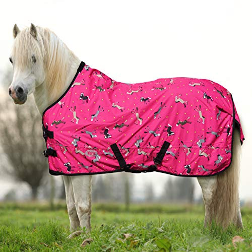 York Ponydecke Regendecke für Pony Horsi pink Koppeldecke Weidedecke Winterdecke (115 cm)