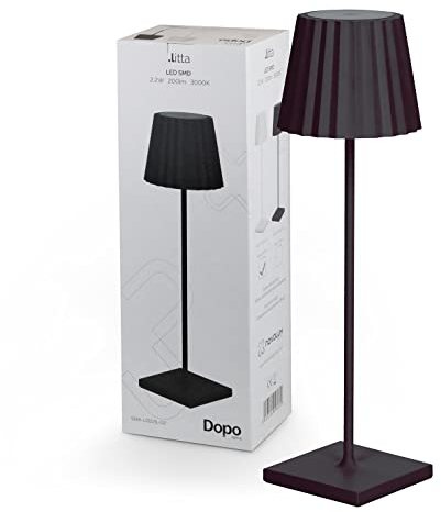 DOPO LIGHTING - akku tischleuchte LITTA - akku tischlampe aufladbar - widerstand IP54 - touch lampe kabellos - led akku tischleuchte - tischlampe kabellos outdoor - für drinnen und draußen
