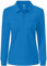 MoFiz Women's Long Sleeve Polo Shirts Lady Fit Cotton Casual Golf Work Sports Polo T-Shirts Lake-Blue Size M
