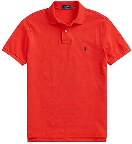 POLO RALPH LAUREN Men's Classic Fit Polo Shirt, (Spring/Summer 2022) African Red, Large