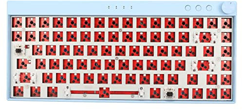 Asixxsix 65% RGB Modular DIY Mechanical Keyboard, 84 Key Hot Swappable 2.4GHz Wireless Bluetooth 5.0, Type C Wired Custom Keyboard Kit Modular Keyboard for Win Android HarmonyOS (Blue)