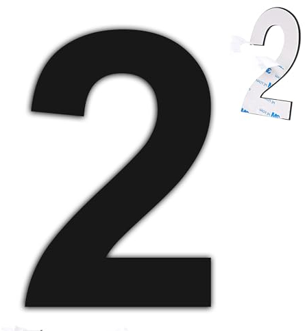 nanlyiau 4in/10.2cm selbstklebende hausnummern hausnummern schwarz matt Edelstahl Hausnummer(paste black 4in2)