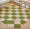 Skrsila Baby Plüsch Puzzlematte 24 Teile Schaumstoffmatte Kinderspielteppich Spielmatte Bodenschutzmatte für Kinder, 30 x 30 x 0,8 cm, Puzzlematten Beige + Grün