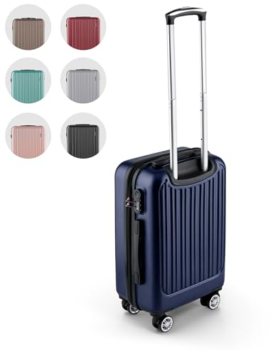 Easy Move ABS Hartschalenkoffer - Ergonomisch & Sicher - Kleiner Trolley Koffer mit 360° Rädern, Zahlen-Schloss - Rollkoffer, Reisekoffer Klein (Dark Blue, 54cm)