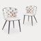 Mobilier-Deco Soria - Lot de 2 chaises en Velours Beige Pieds en métal Noir